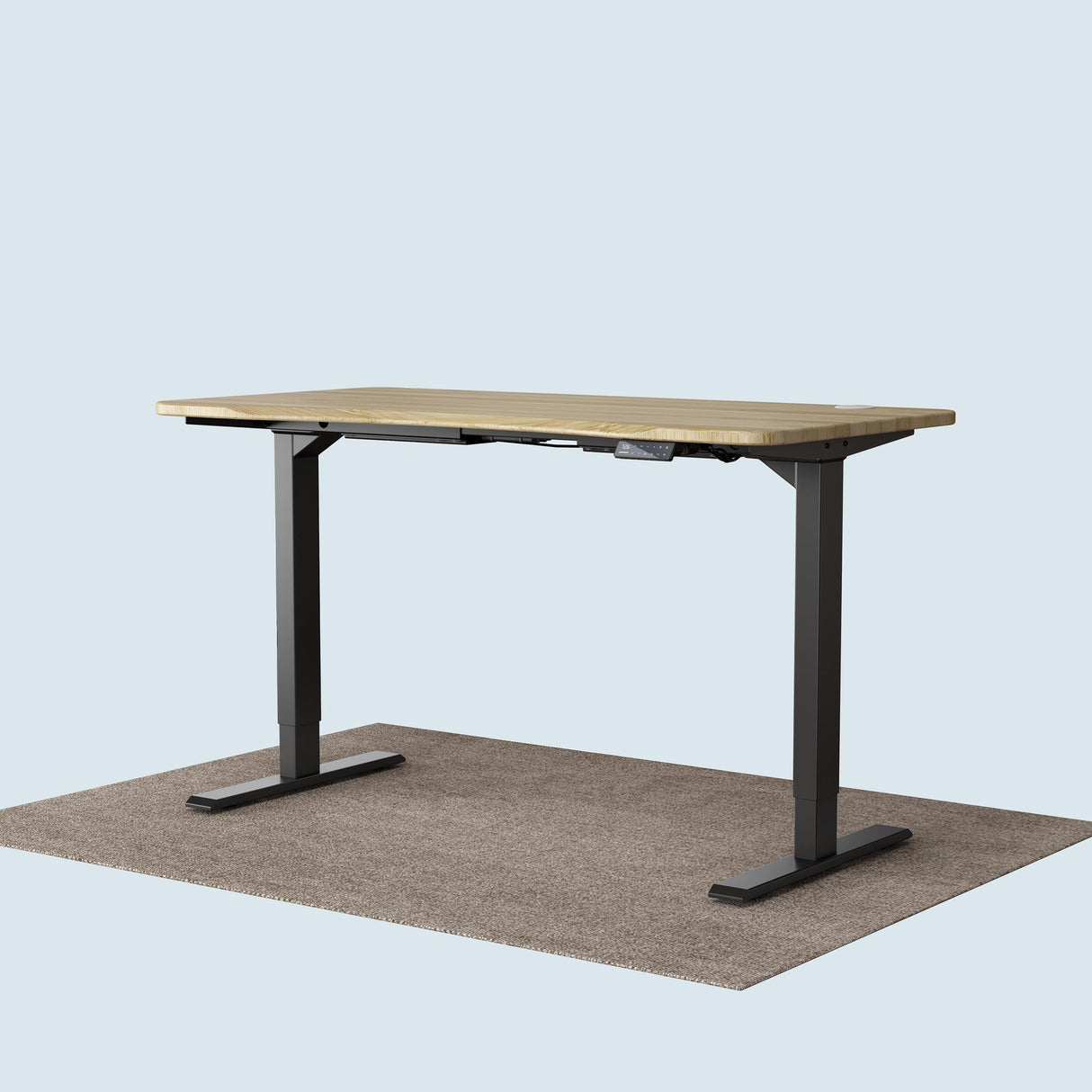 Maidesite T2 Pro standing desk black frame with 160x80cm oak desktop