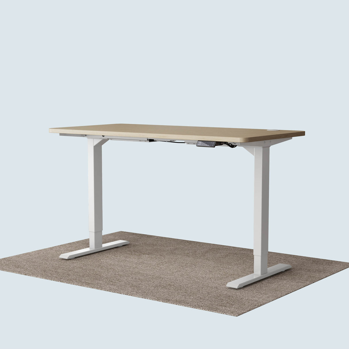 Maidesite T2 Pro standing desk white frame and 140x70cm oak desktop