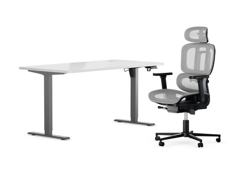 Maidesite Electric Standing Desk Ergonomic Chair Bundle