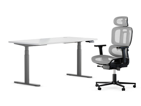 Maidesite Electric Standing Desk Ergonomic Chair Bundle