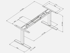 Maidesite T2 Pro Plus - Electric Height Adjustable Standing Desk Frame