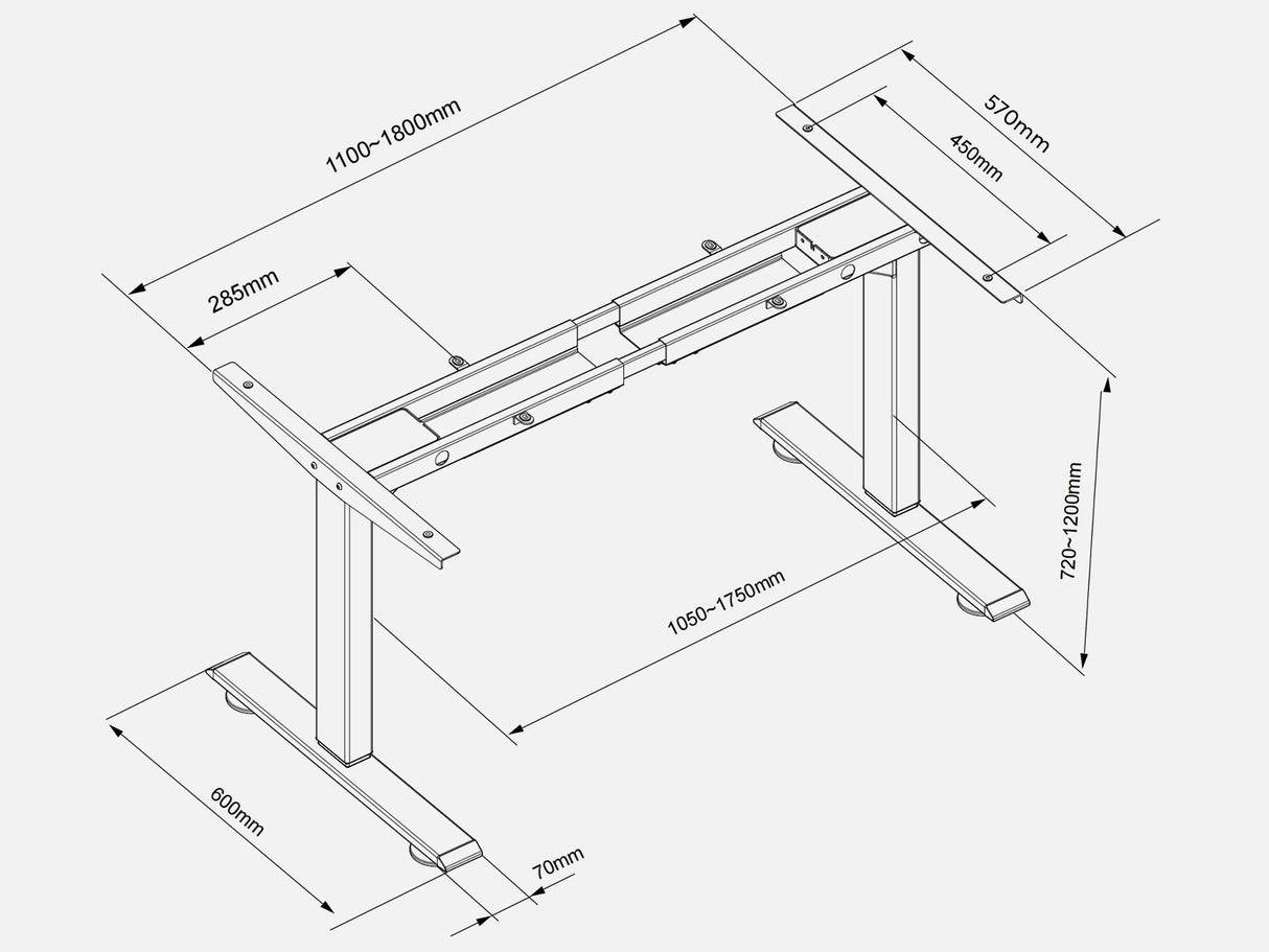 Maidesite T2 Pro - Electric Stand Up Desk Frame