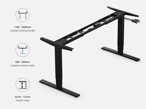 Maidesite T2 Pro Plus - Electric Height Adjustable Standing Desk Frame