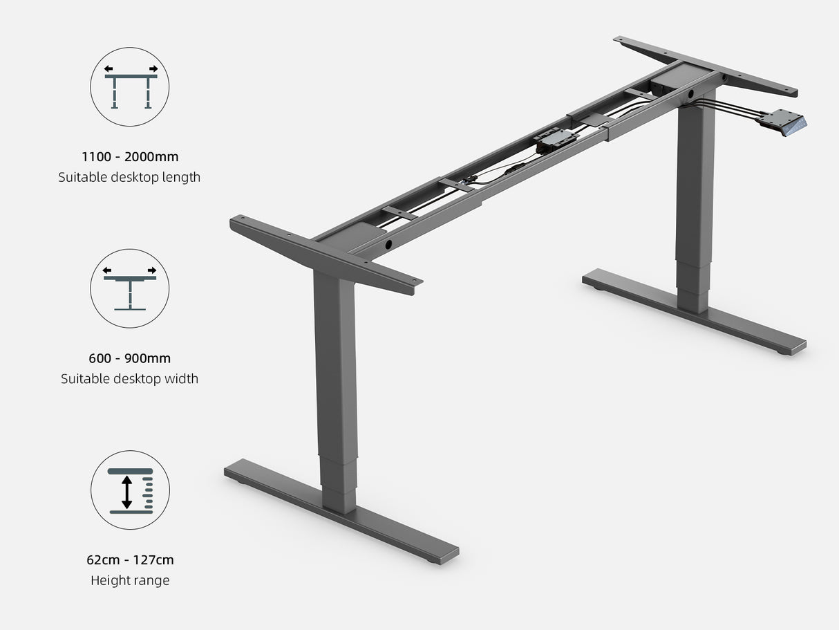 Maidesite T2 Pro Plus - Electric Height Adjustable Standing Desk Frame