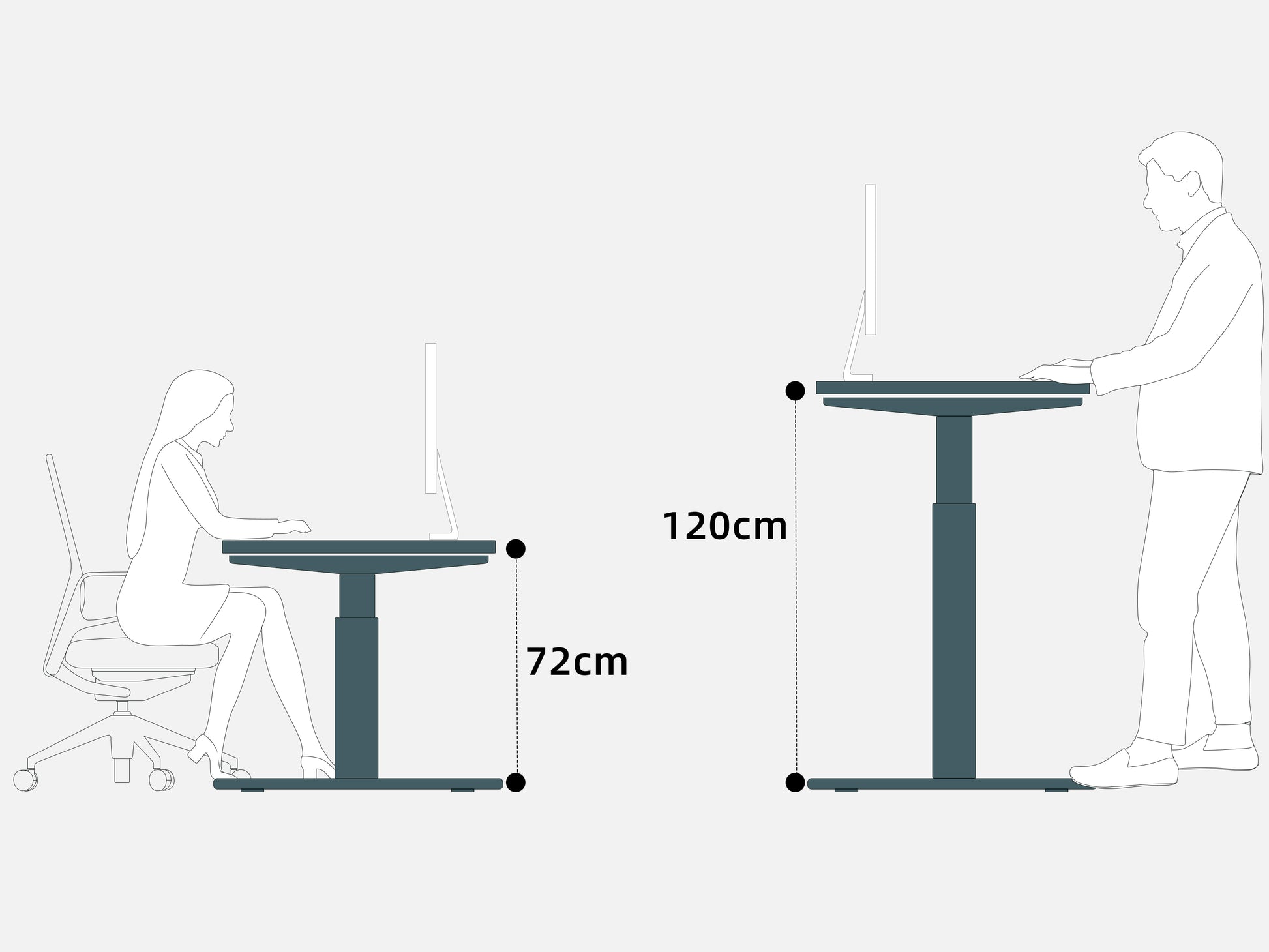 Maidesite EL2 Pro Art - Electric Stand Up Desk Frame