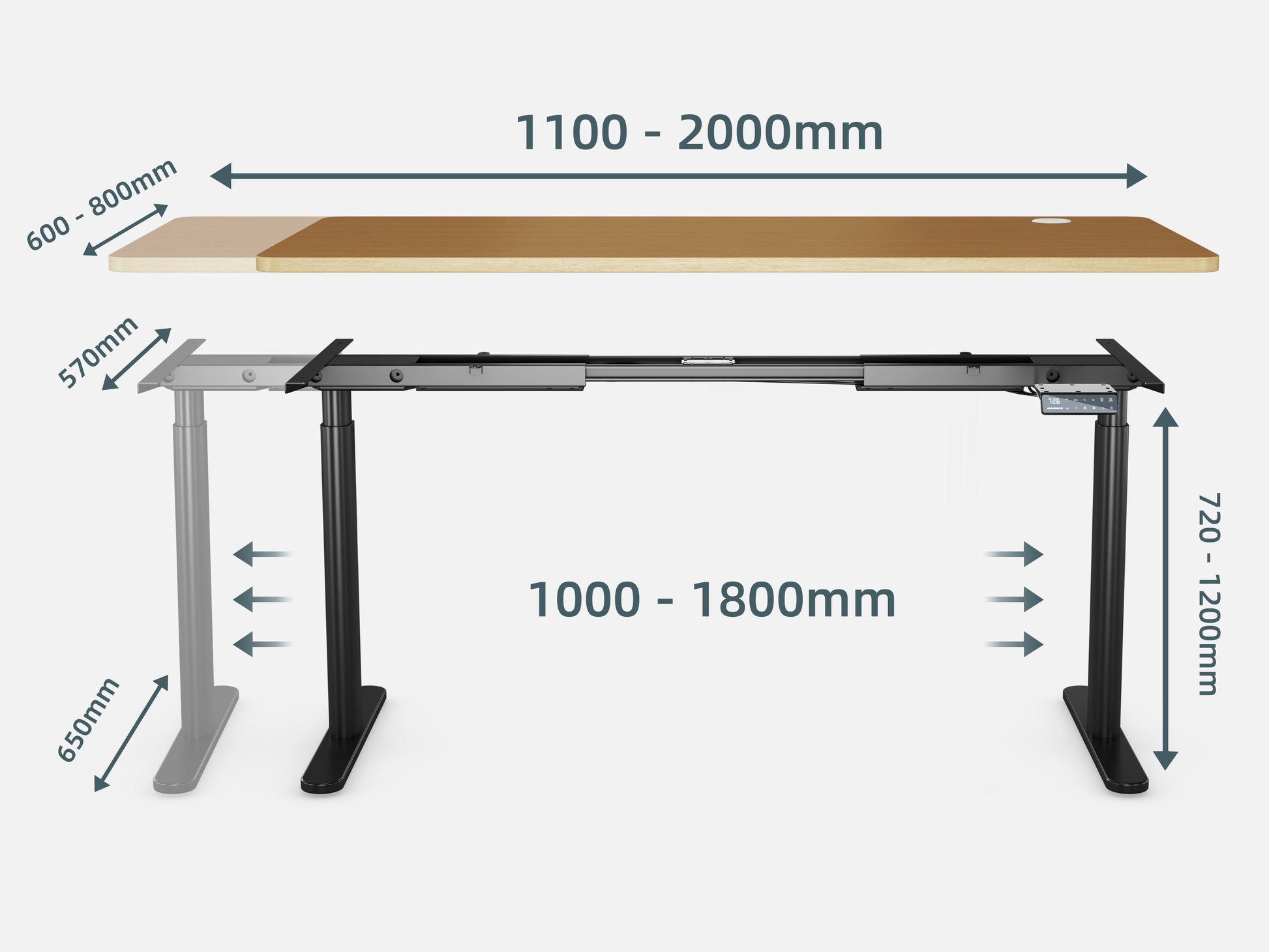 Maidesite EL2 Pro Art - Electric Stand Up Desk Frame