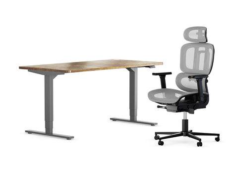 Maidesite Electric Standing Desk Ergonomic Chair Bundle