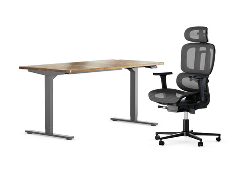 Maidesite Electric Standing Desk Ergonomic Chair Bundle