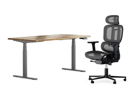 Maidesite Electric Standing Desk Ergonomic Chair Bundle